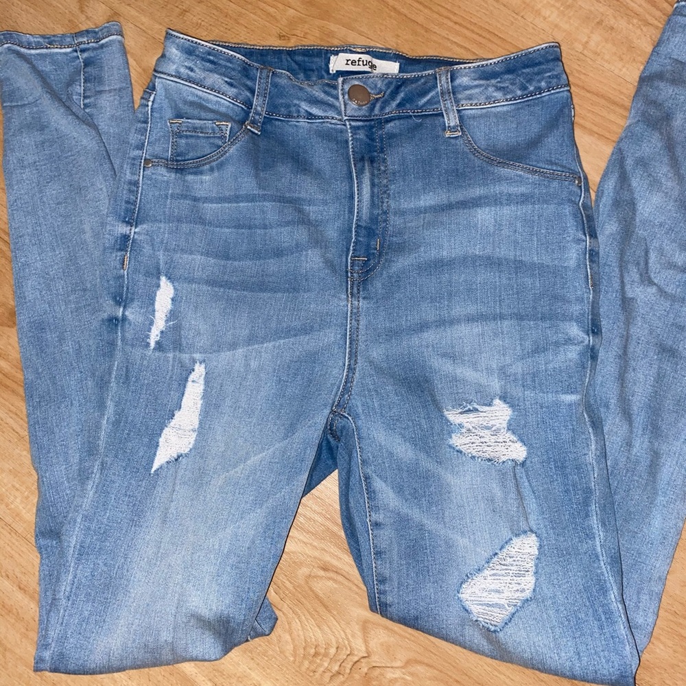 HIGH WAISTED BLUE JEANS SIZ 0 FROM CHARLOTTE RUSSE